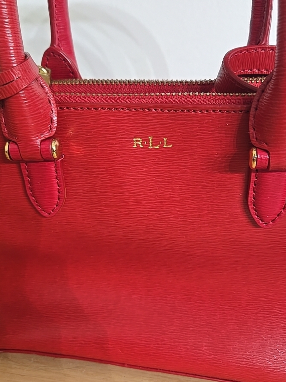 Ralph Lauren Mini Newbury double zip satchel bag Red - Picture 2 of 16